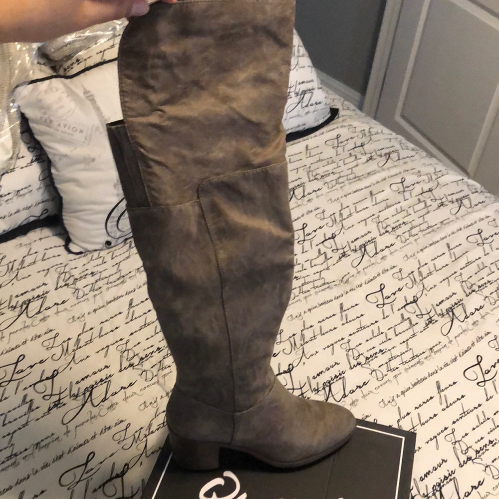 Women’s knee high gray boots